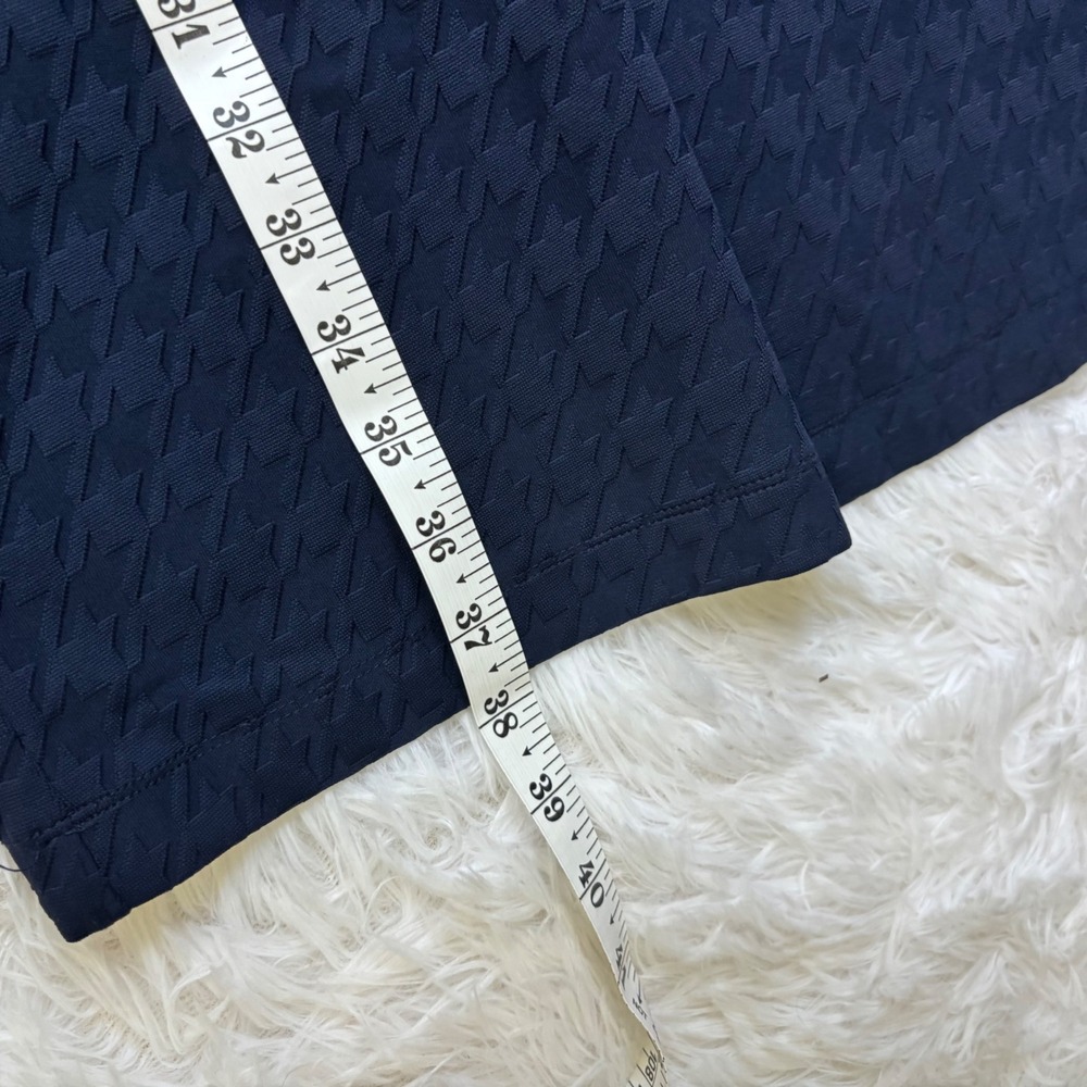 NWOT J.McLaughlin Talese Dress Navy Houndstooth Jacquard Sheath Shift Size Large - Picture 12 of 14